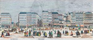 Boulevard Saint-Denis ve Boulevard Bonne-Nouvelle - Rue Saint-Denis - Rue de Clery - Edmond Texier tarafından “Tableau-de-Paris”te Gravür 1852 by French School
