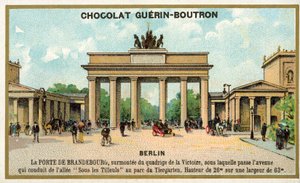 Brandenburg Kapısı, Berlin (kromolitho) by French School
