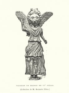 Bronz Zafer figürü, 6. Yüzyıl (gravür) by French School