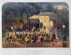 Cafe des Ambassadeurs, Champs-Elysees, 1850 dolayları by French School