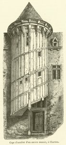 Chartres eski bir malikanenin merdiven boşluğu (gravür) by French School