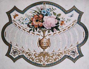 1839 takvimi, Godefroy Engelmann (1788-1839) tarafından kazınmış, c.1838 (renkli taş) by French School