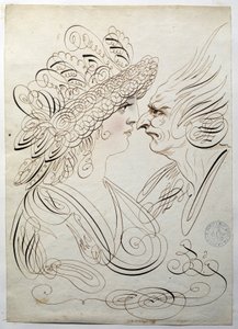 Kaligrafi: Bernard de Paris tarafından 1780 civarında profil portreleri. by French School