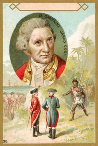 Kaptan James Cook, İngiliz kaşif (chromolitho) by French School