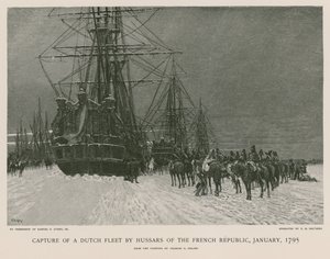 Fransız Cumhuriyeti Hussars tarafından bir Hollanda filosunun ele geçirilmesi by French School