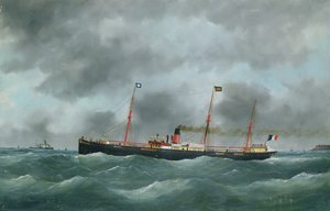 Le Havre Yarımadası Şirketinin Bayrağını Uçan Kargo Vapuru