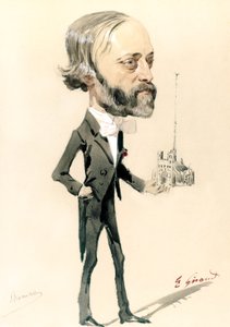 Mimarın karikatürü, Eugène Emmanuel Viollet-le-Duc (renkli taş) by French School