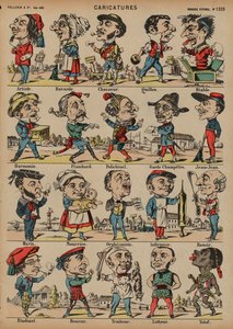 Karikatürler (renkli gravür) by French School