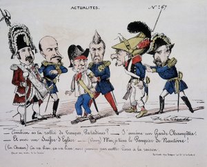 Komün hakkında karikatür “” Haberleri - Kaç birlik topladın Paladine? - Ülke muhafızı getiriyorum. Ve ben bir İsviçre kilisesiyim. - (Vinoy) Nanterre İtfaiyecisini tutuyorum - (Kalpte) Sorun değil, sorun değil, sonunda Paris