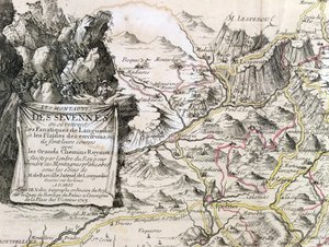 Cevennes bölgesinin haritasından kartuş, 1703