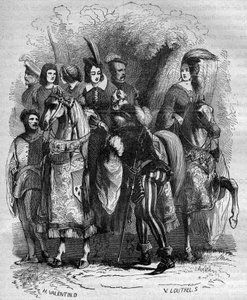 Nesle Kulesi Örneği: Burgonya Prensesi Marguerite (1290-1315) ve iki kız kardeşi (Jeanne ve Blanche) zina ile suçlanıyor - “Antik çağlardan buraya dünyanın tüm halklarında fuhuş ve sefahat tarihi” gravürü by French School