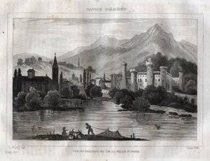 Ivrea Kalesi - Castello di Ivrea - M. de Norvins, Ch. Nodier 1834-1836. by French School