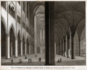 Notre Dame de Paris Katedrali. (gravür, yaklaşık 1850) by French School