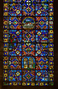 Cathedrale de chartres, vitray barışın detayı by French School