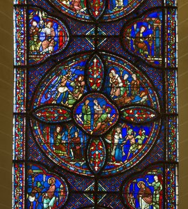 Chartres Katedrali, vitray: aziz antoine ve aziz paul