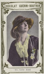 Cecile Sorel (renkli fotoğraf) by French School