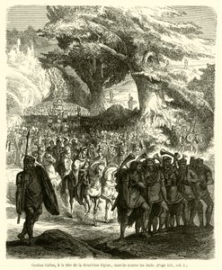 Cestius Gallus, on ikinci lejyonun başında, Yahudilere karşı yürüyor (gravür) by French School