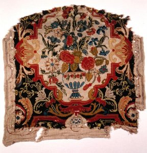 Bir vazo çiçek tasvir eden sandalye (nakış) by French School