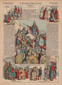 Charlemagne, 768-814 (renkli taş) by French School