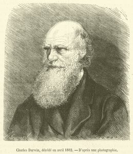 Charles Darwin, decede en nisan 1882 (gravür) by French School