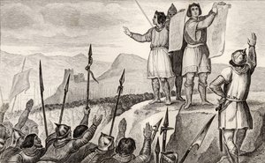 Charles II (823-77) Kel ve kardeşi Alman Louis, 842