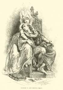 Charles VI ve Odette by French School