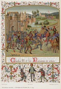 Charles VI ve Parisliler kollarda by French School