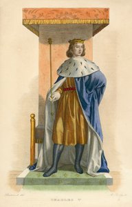 Charles V (renkli gravür) by French School