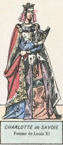 Savoy Charlotte, Louis XI Karısı (renkli gravür) by French School