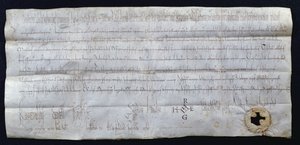 Hugues I Capet (941-996), Fransa Kralı, 988 tarafından imzalanan Tüzük (kağıt üzerine kalem ve mürekkep) by French School