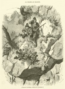Tirol avcıları (gravür) by French School