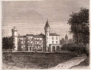 Chateau de Lamartine - 71520 Saint Point - V.A. tarafından “La France illustree: coğrafya, tarih, istatistiksel yönetim” de gravür Malt-Kahverengi. 1884 by French School