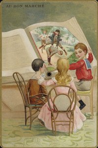 Büyük Boy Kitap Okuyan Çocuklar by French School
