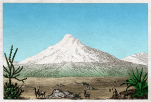Chimborazo yanardağı. (gravür, yaklaşık 1840) by French School