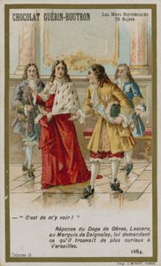 Chocolat Guerin-Boutron ticaret kartı, Tarihi Sözler serisi by French School