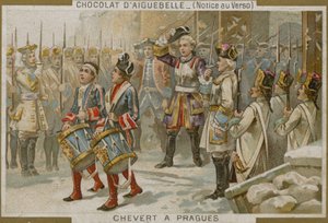Francois de Chevert resmini içeren Chocolaterie dAiguebelle ticaret kartı by French School