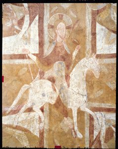Christ on a White Horse, from the ceiling of the crypt  by French School