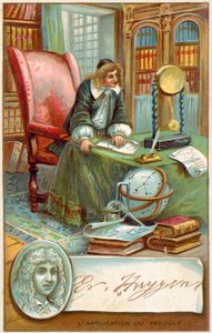 Christiaan Huygens, Hollandalı matematikçi ve bilim adamı (chromolitho) by French School