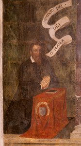 Kilise (Vaftizci Yahya Kilisesi). İç mekan. Şapel Saint-Fursy. Duvar resimleri. Meryem
