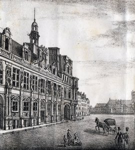 Belediye Binası - "Alphabet Picturesque des Monumens de Paris” c.1840 (gravür) by French School