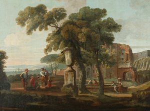 Vazolu klasik manzara, yaklaşık 1700 (tuval üzerine yağlı boya) by French School