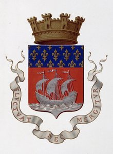 Paris şehrinin arması: İmparatorluk (Napolyon III) - Vali kararı du 24 Kasım 1853 - “Armorial National de France”da, H. Traversier, Paris by French School