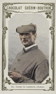 Comte de Lambert, havacı (renkli fotoğraf) by French School