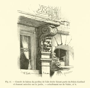 Sağ kanattaki köşkün balkon konsolu, Palais-Cardinal