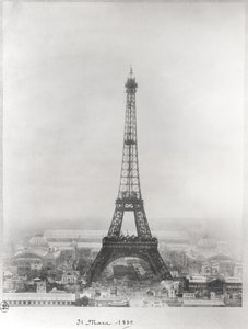 Eyfel Kulesi inşaatı, Paris, 31 Mart 1889 by French School
