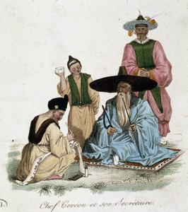 Coreen şef ve sekreteri - gravür by French School