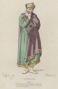 Corneille, Herakleios, Perde I, Sc I (renkli gravür) by French School