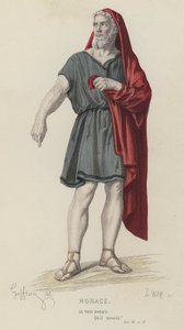 Corneille, Horace, Act III, Sc VI (renkli gravür) by French School