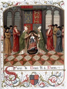 1431'de Paris'te VI. Henry'nin taç giyme töreni (parşömen) by French School