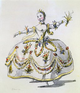 Ceres için Kostüm Tasarımı, A. Guillaumot Fils tarafından yapılan faks (el boyaması gravür) by French School